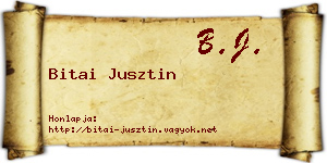 Bitai Jusztin névjegykártya